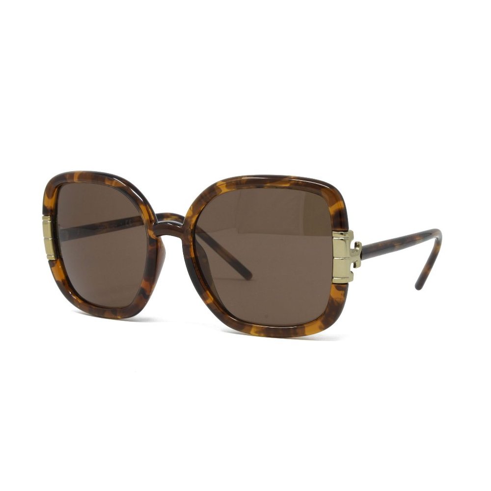 Tory Burch Sunglasses Women's Square TY9063U 151973 Dark Tortoise 56mm NEW!